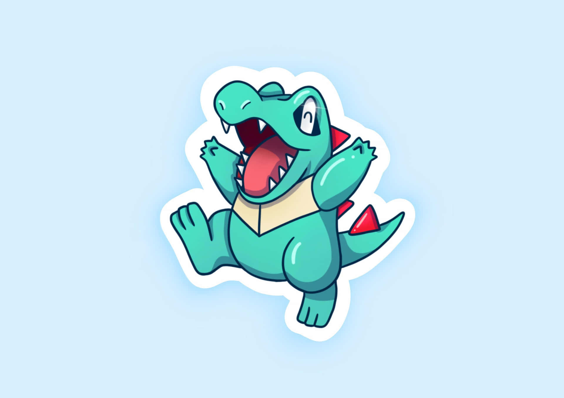 Happy Totodile With Eyes Closed Background