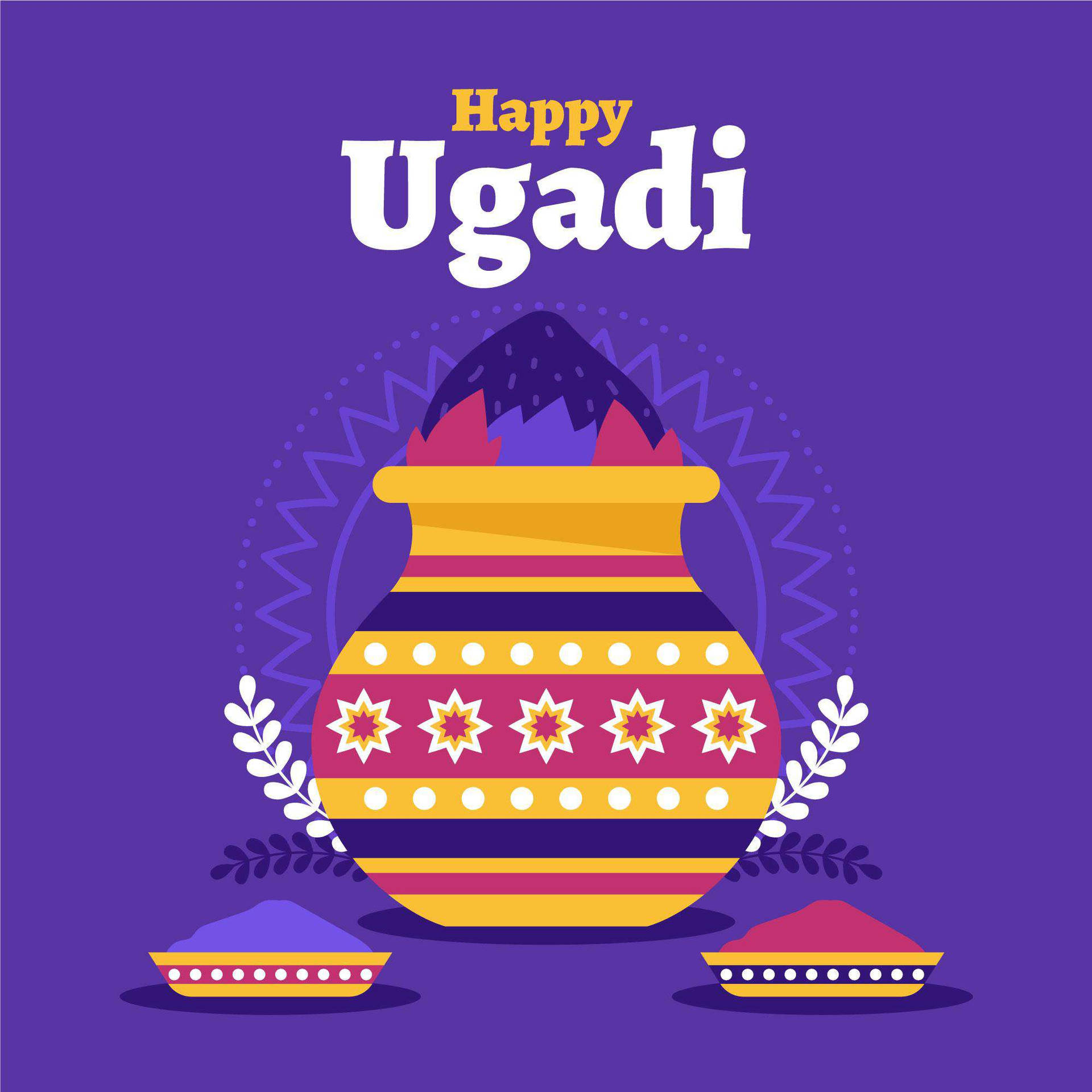 Happy Ugadi Gudi Padwa Decorative Pot