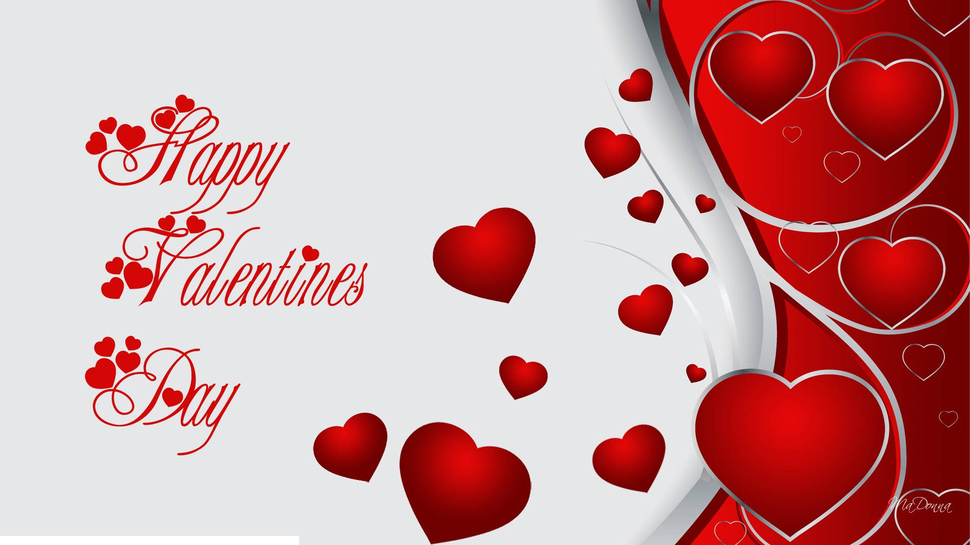 Happy Valentine's Day Ecard With Hearts Background