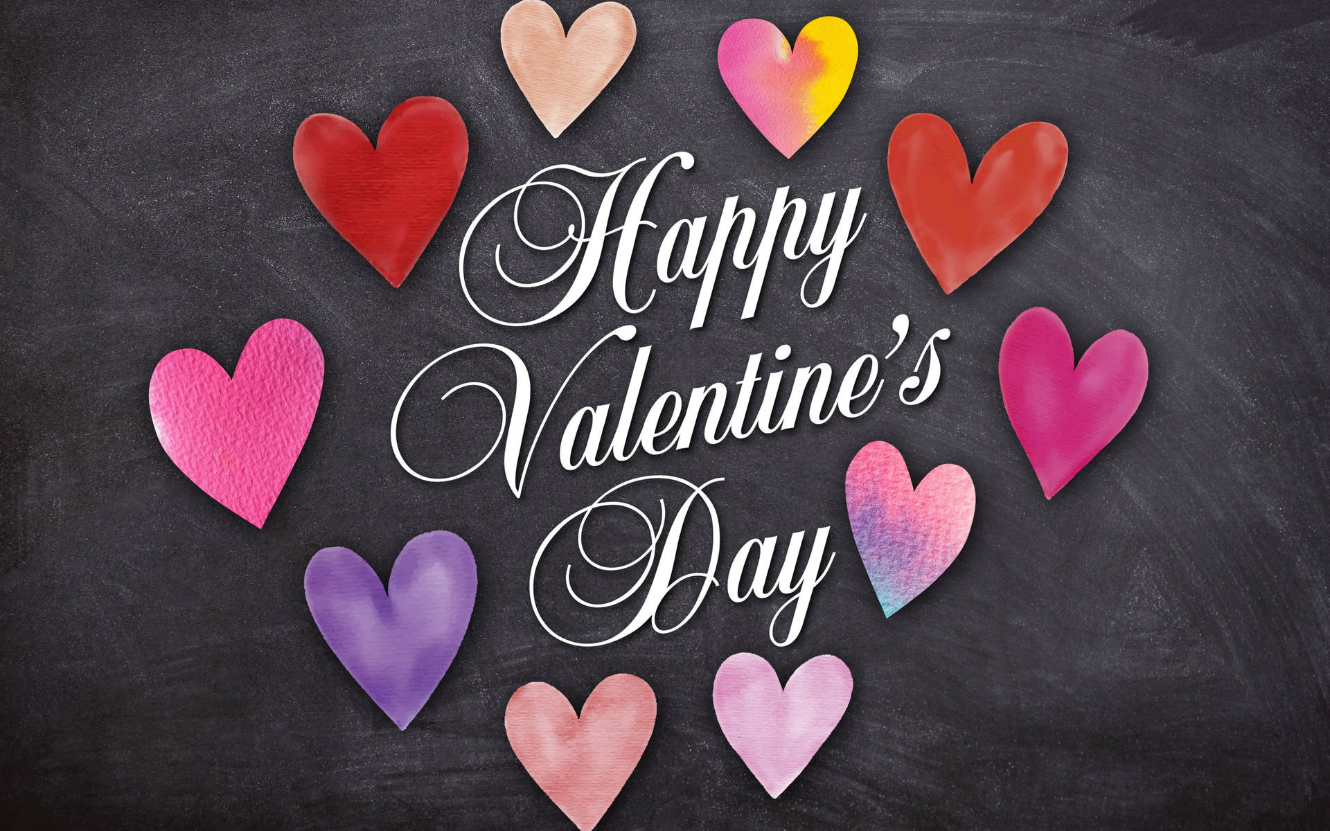 Happy Valentine’s Day Colorful Hearts Background