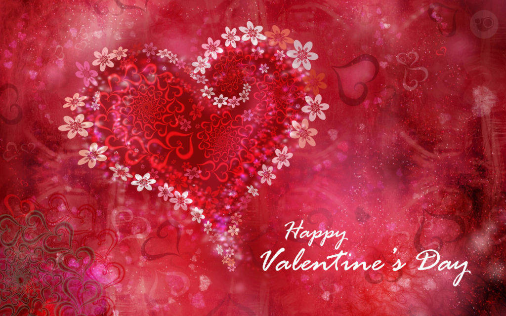 Happy Valentine’s Day Floral Heart Background