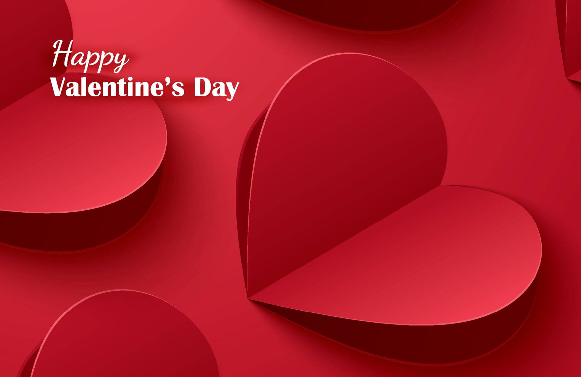 Happy Valentine’s Day Folded Hearts Background