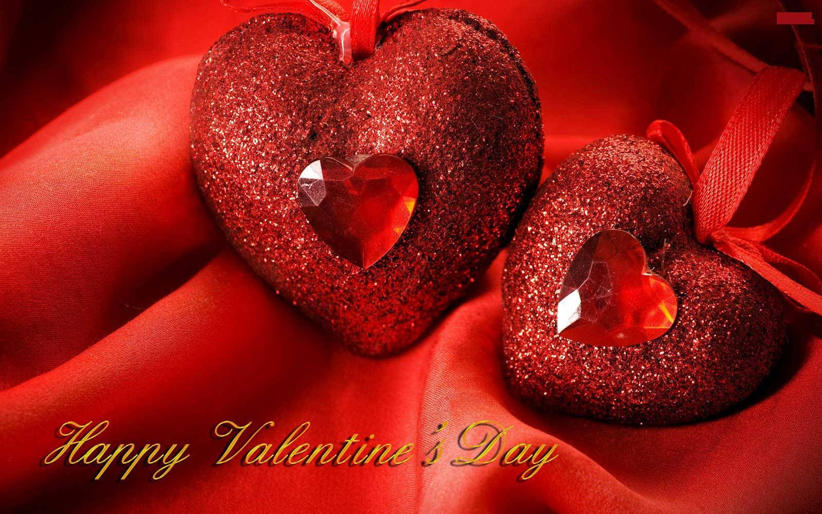 Happy Valentine’s Day Glitter Hearts Background