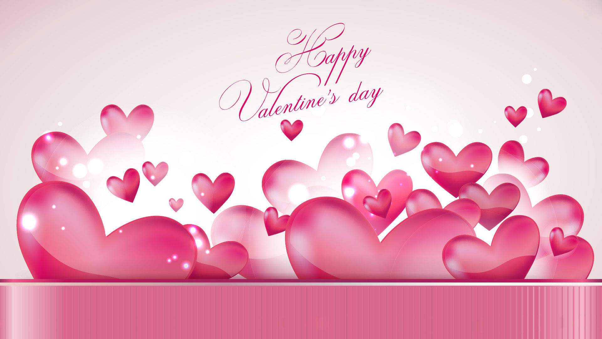 Happy Valentine’s Day Pink Floating Hearts Background