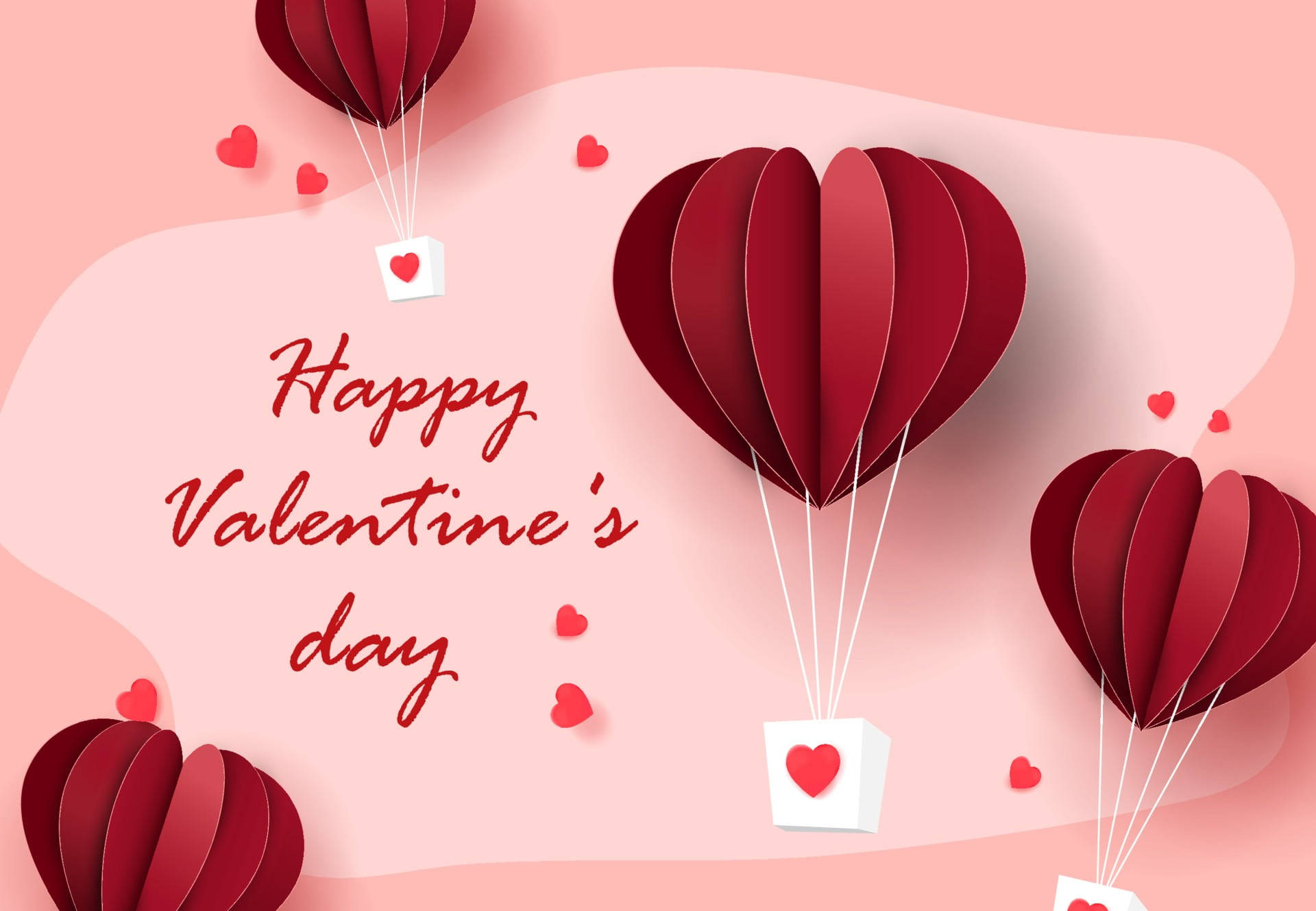 Happy Valentine’s Day Red Air Balloons Background