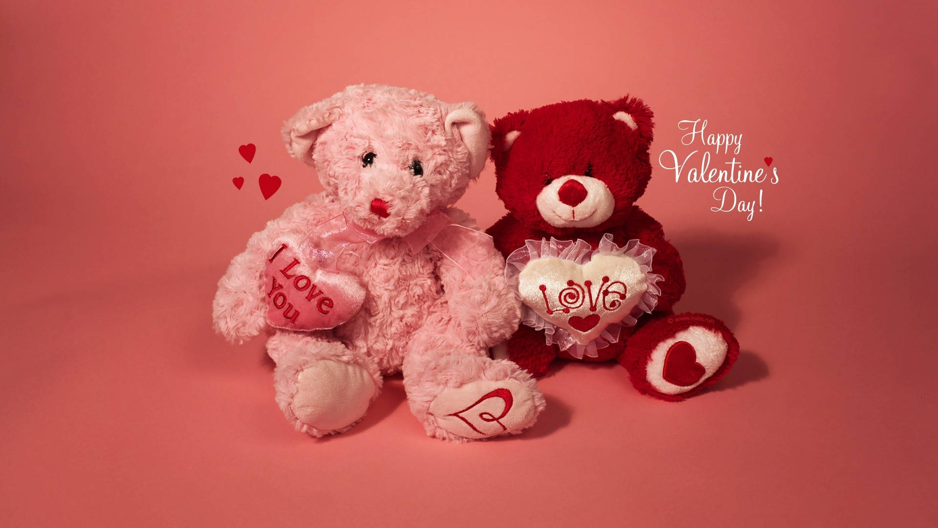 Happy Valentine’s Day Teddy Bears Background