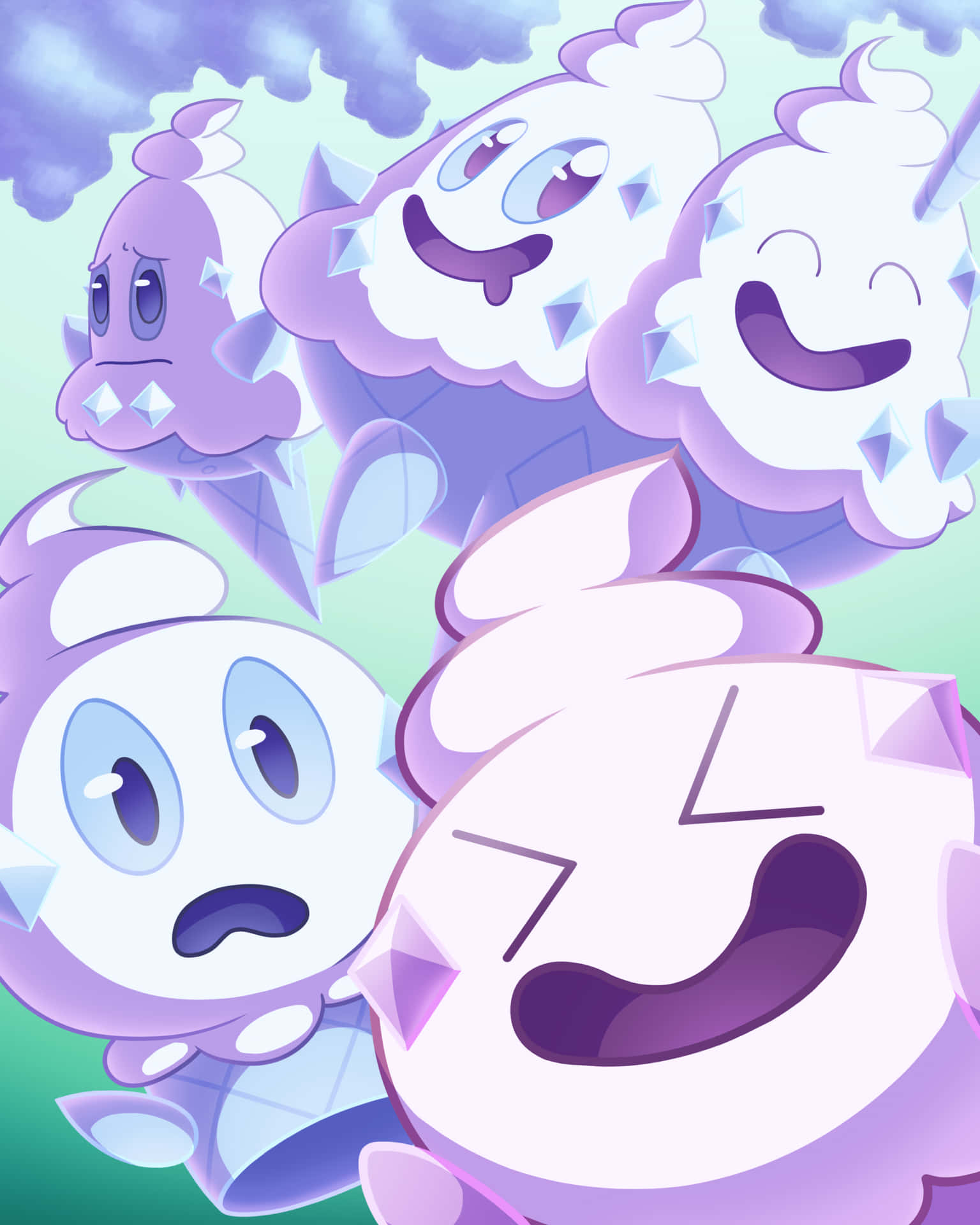 Happy Vanillite Vanillish And Vanilluxe Background