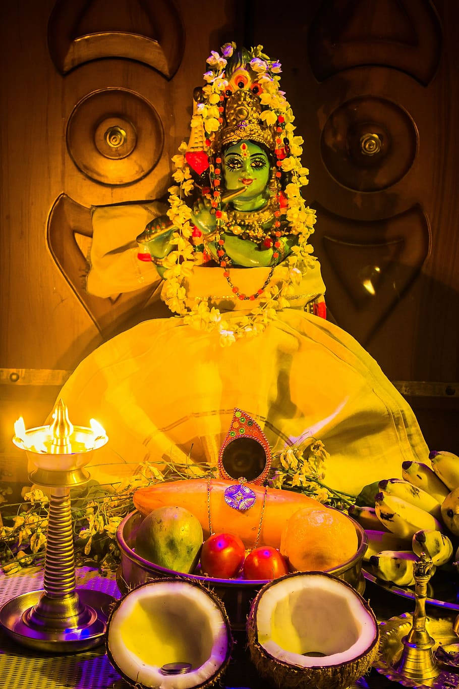 Happy Vishu Celebration Altar Background