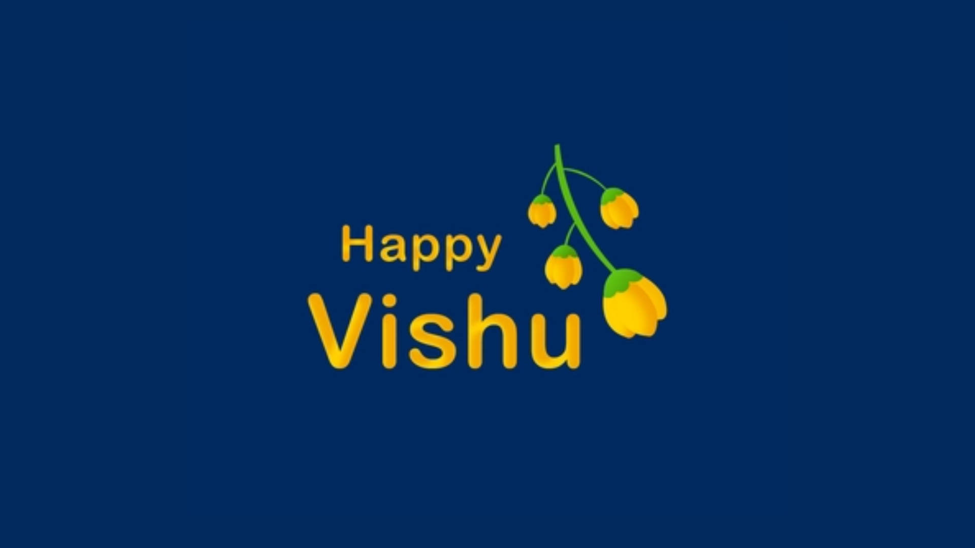 Happy Vishu Greeting On Deep Indigo Blue Background Background