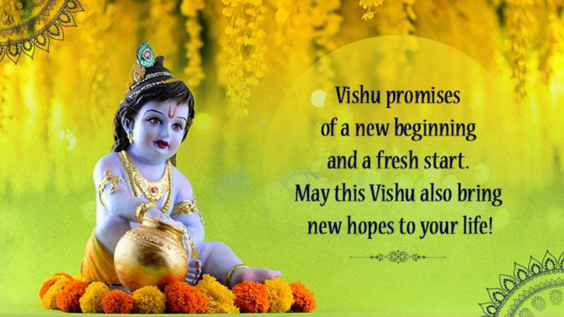 Happy Vishu Kanni Short Quotation Background