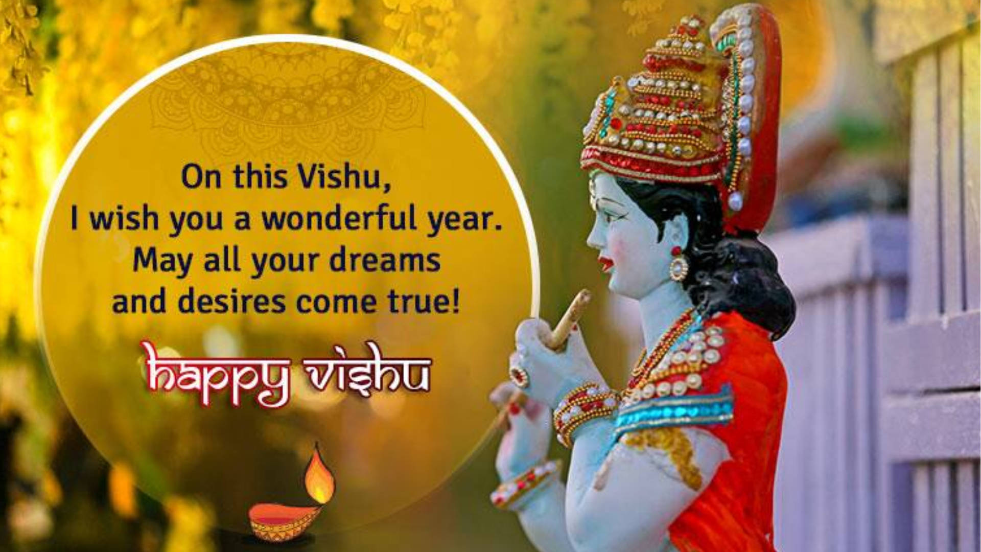 Happy Vishu Short Quotation Greeting Background