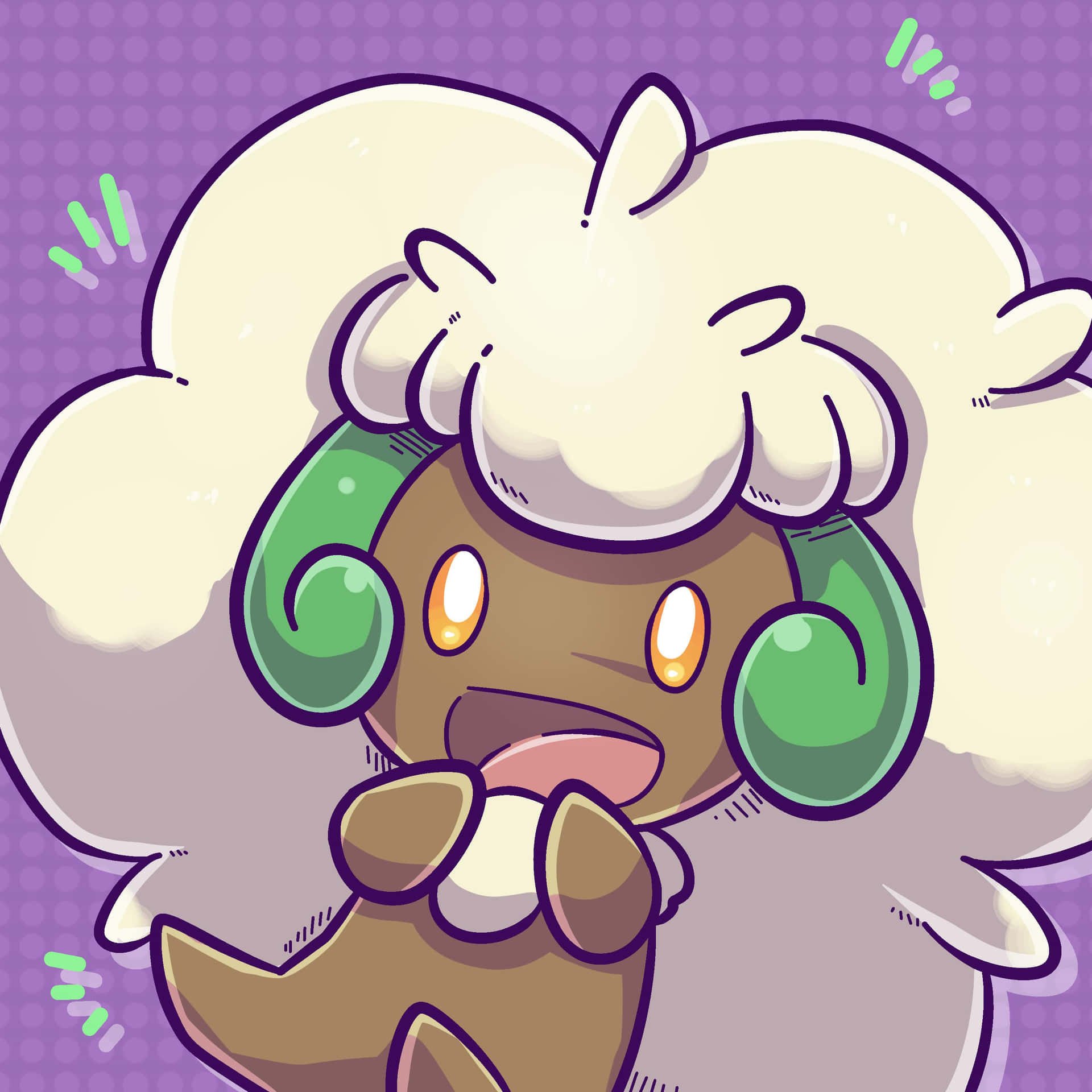 Happy Whimsicott Purple Background Background