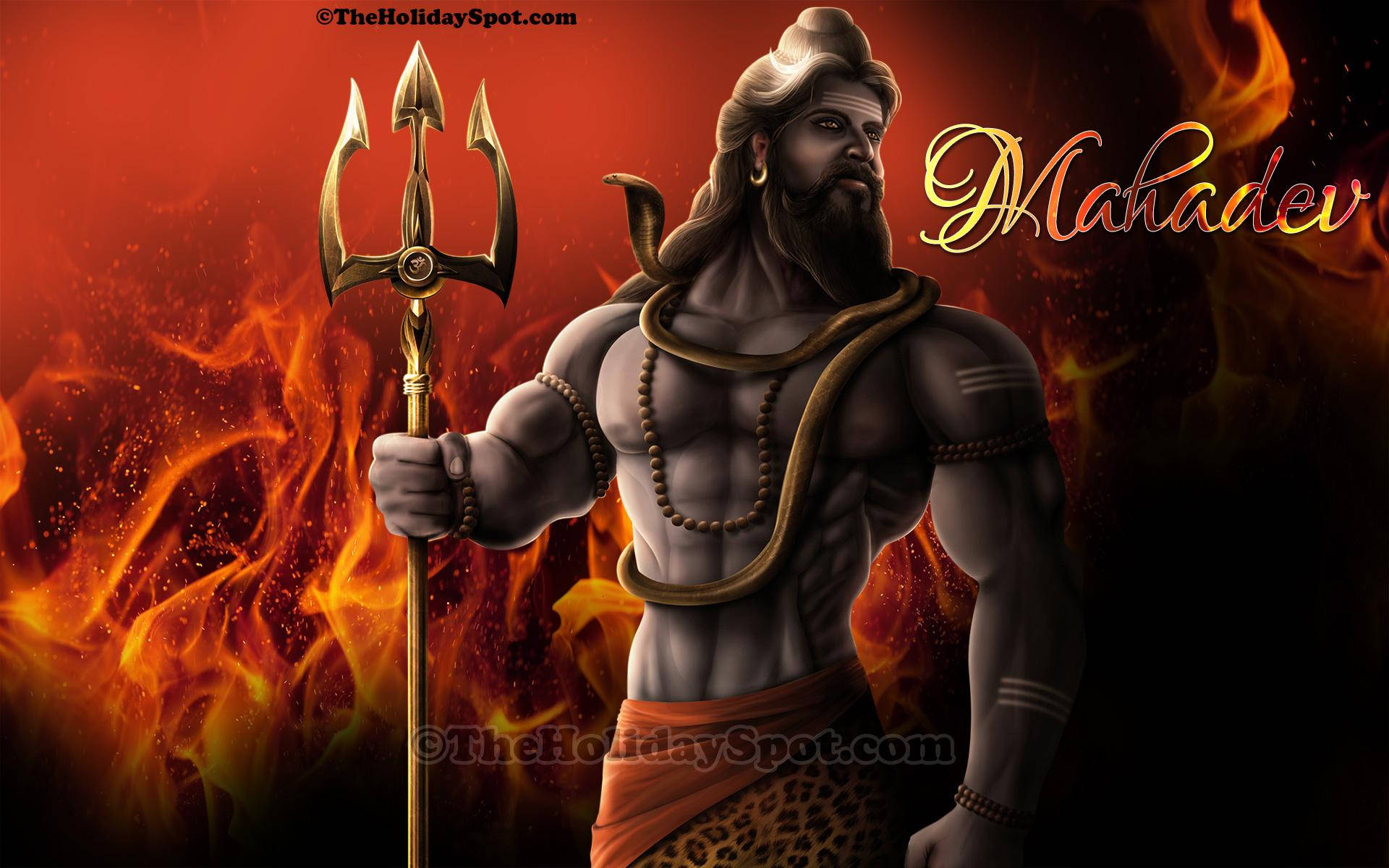 Har Har Mahadev Muscular Shiva Background