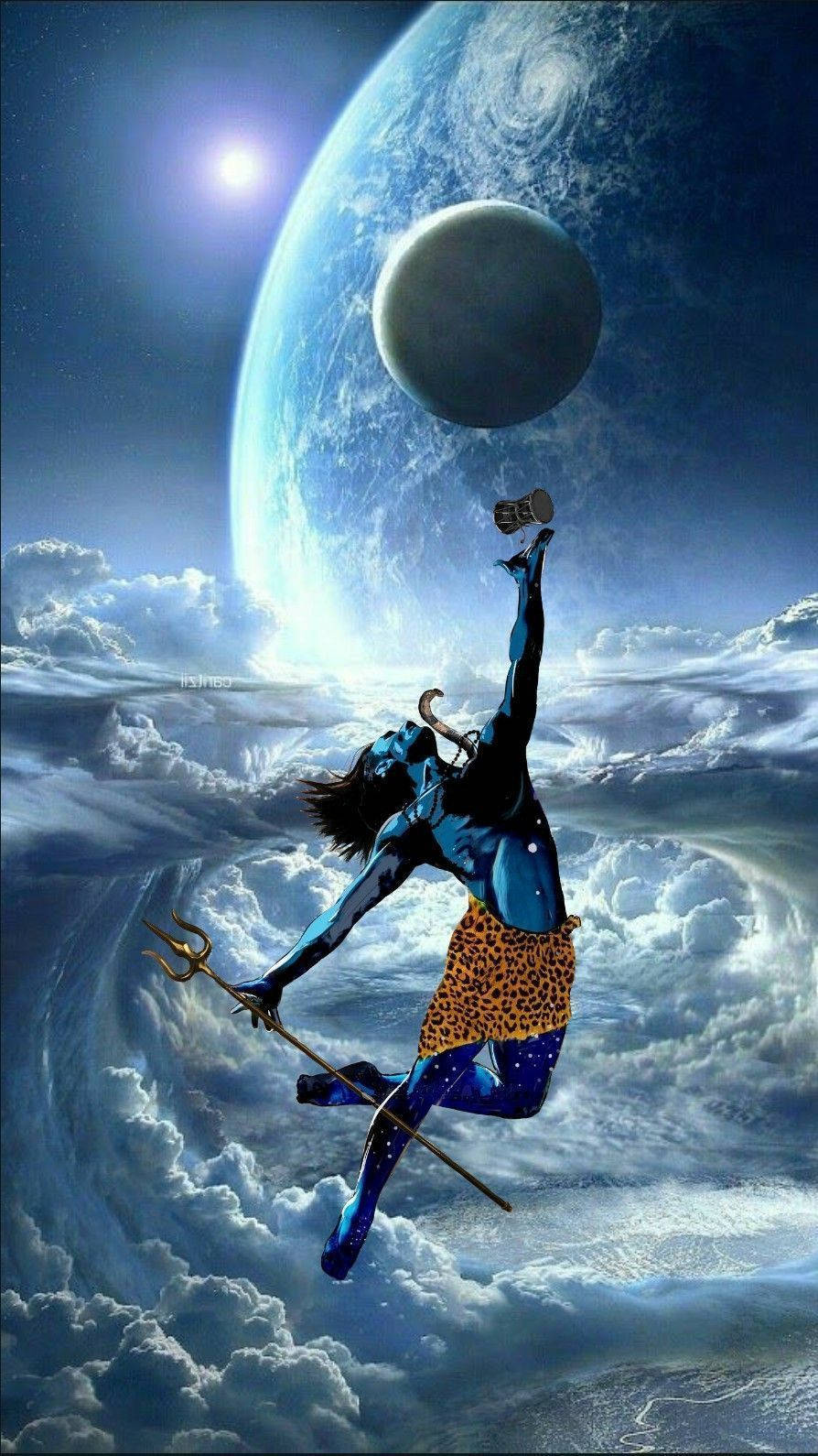 Har Har Mahadev Shiva Moon Background