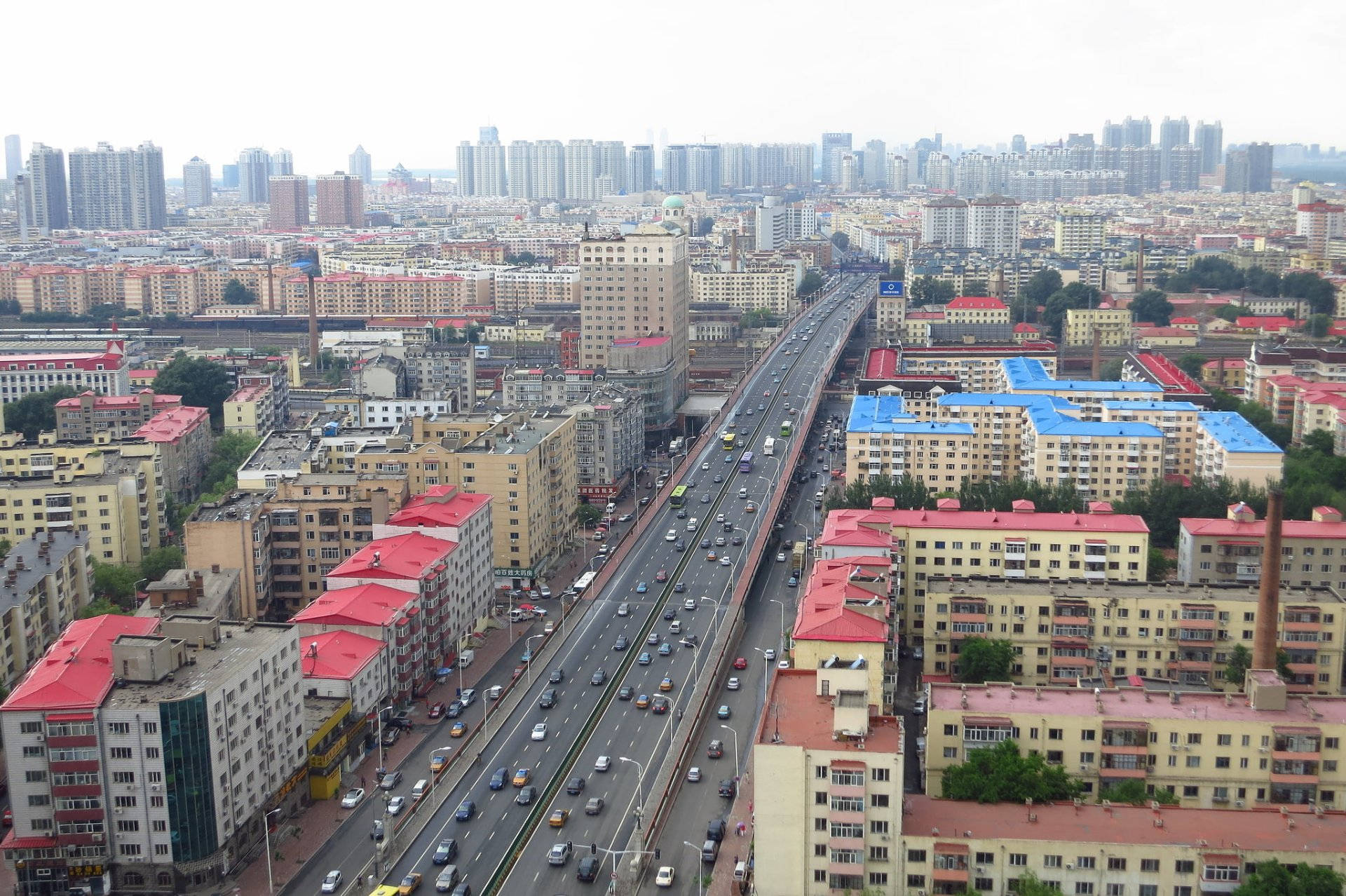 Harbin China Busy City Background