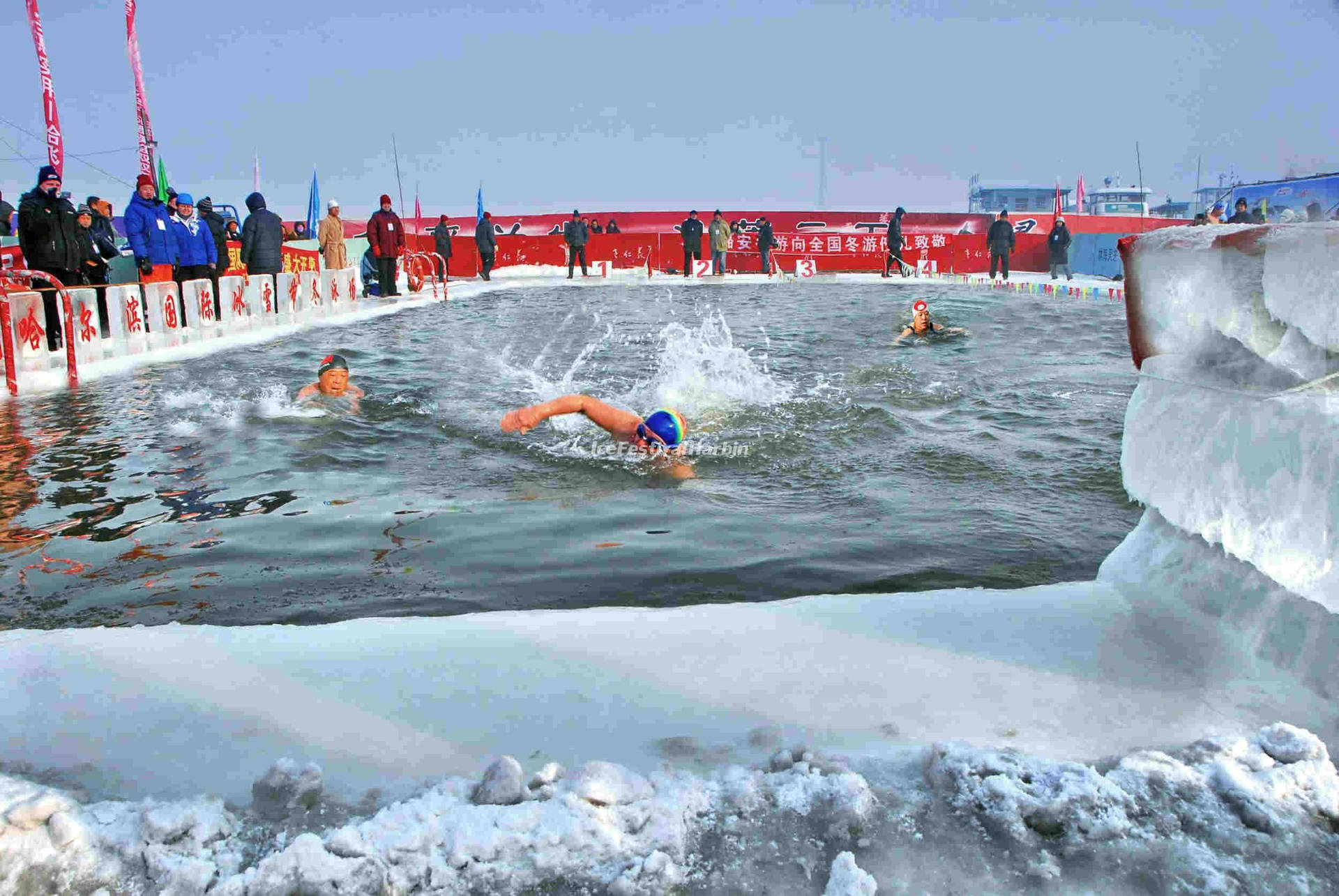 Harbin Ice Swimming Background