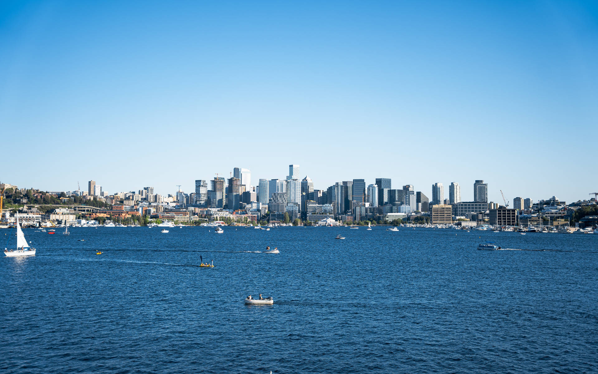 Harbor And Cityscape Seattle 4k Background