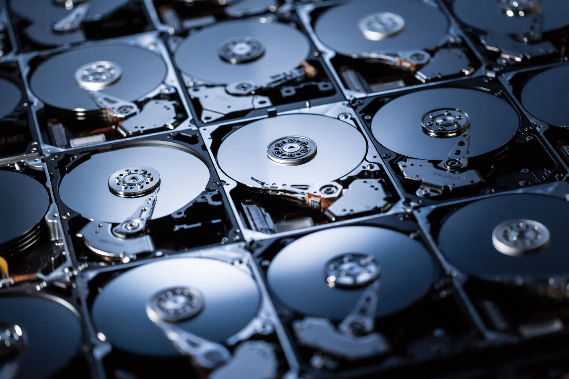 Hard Drives In Abstract Computer Storage