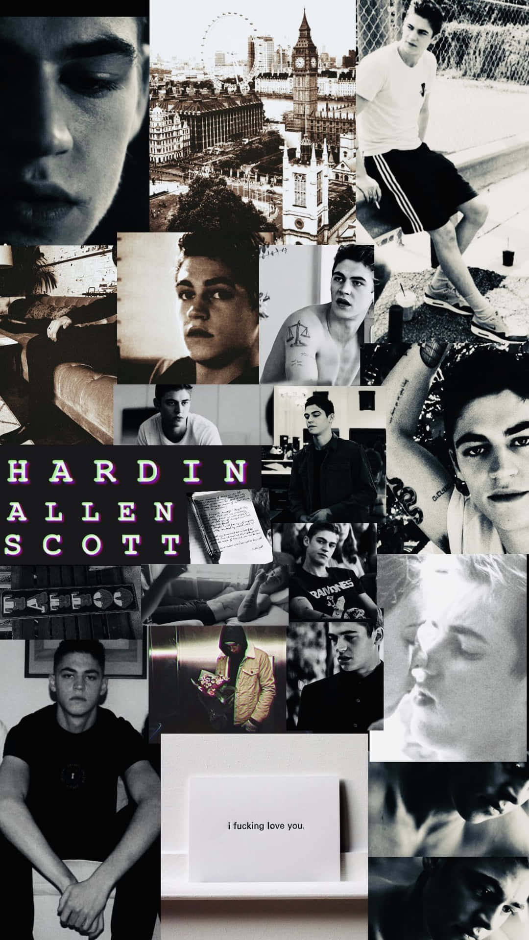 Hardin Scott In Black T-shirt Background