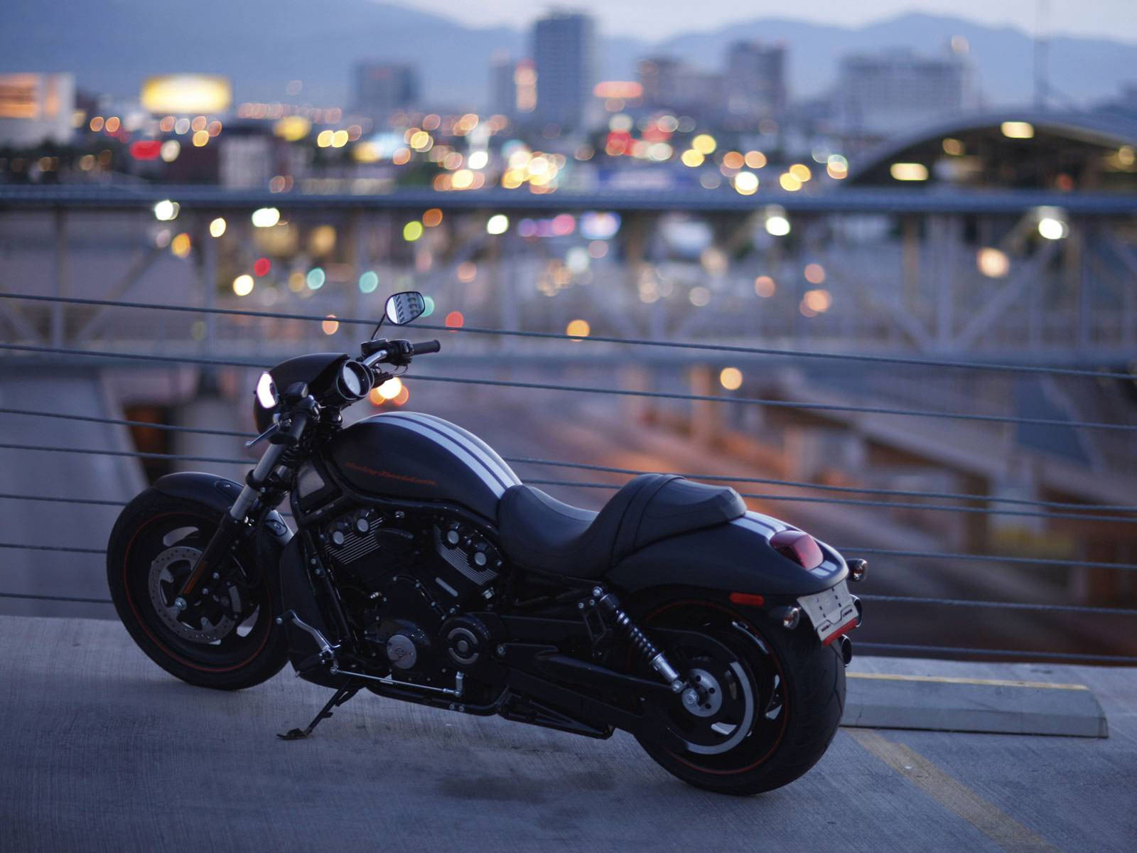 Harley Davidson In Blurred Background