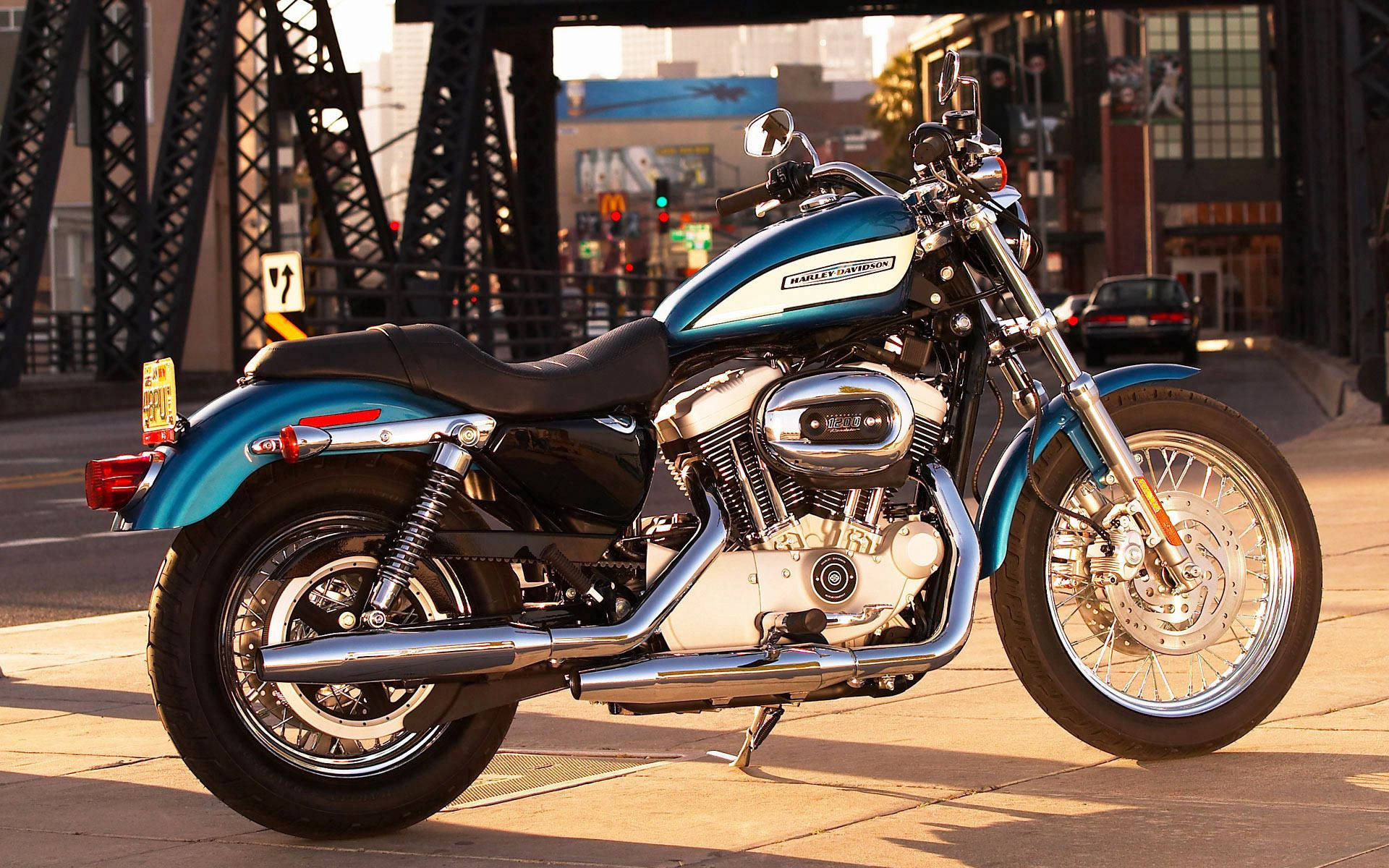 Harley Davidson In The City Background