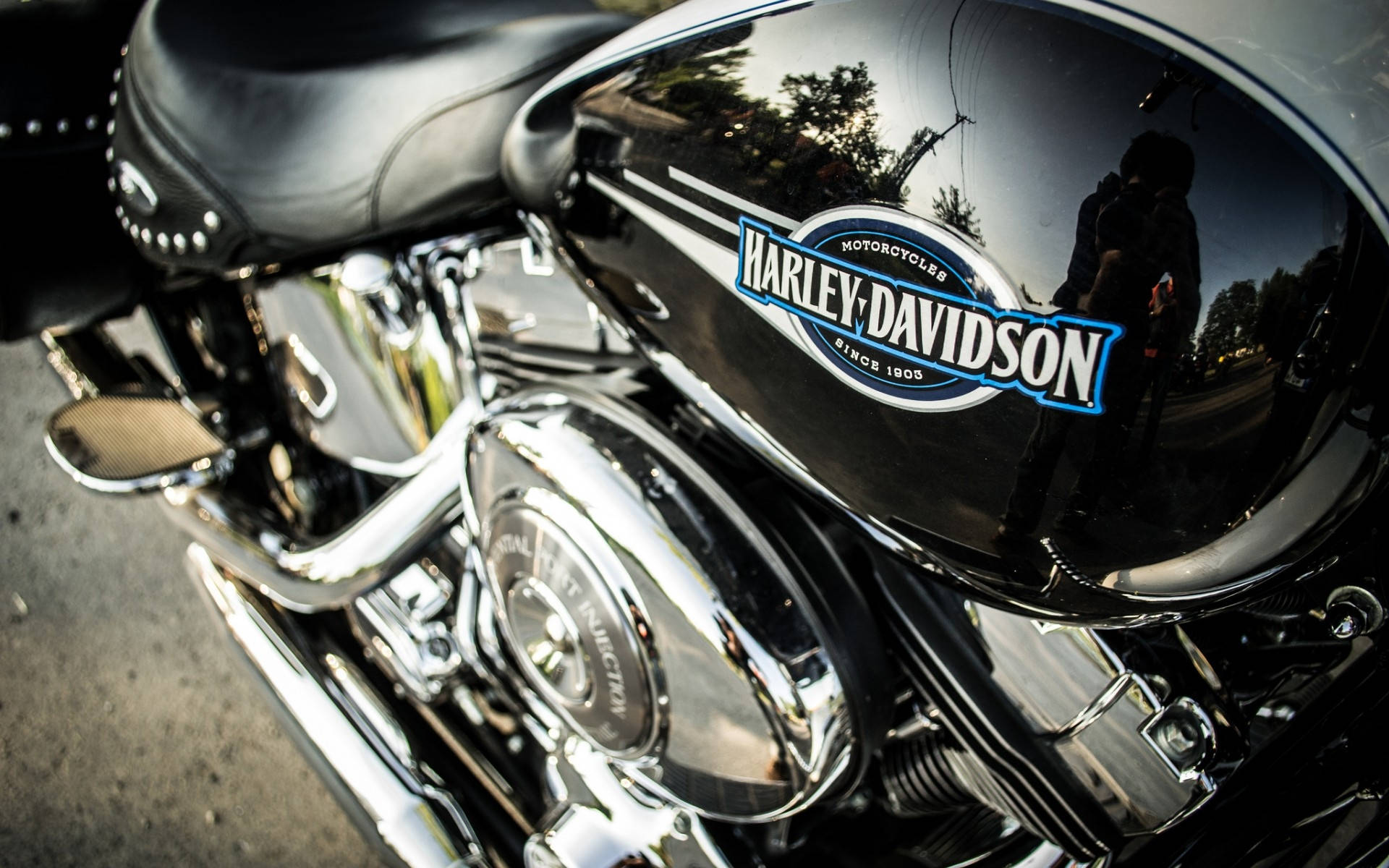 Harley Davidson Logo On Black Motorbike
