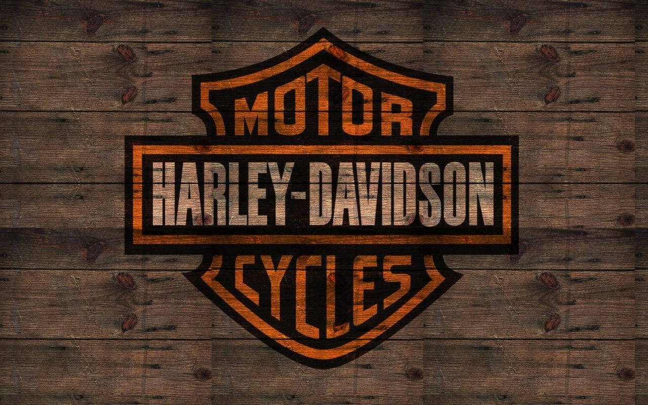 Harley Davidson On The Wall Background