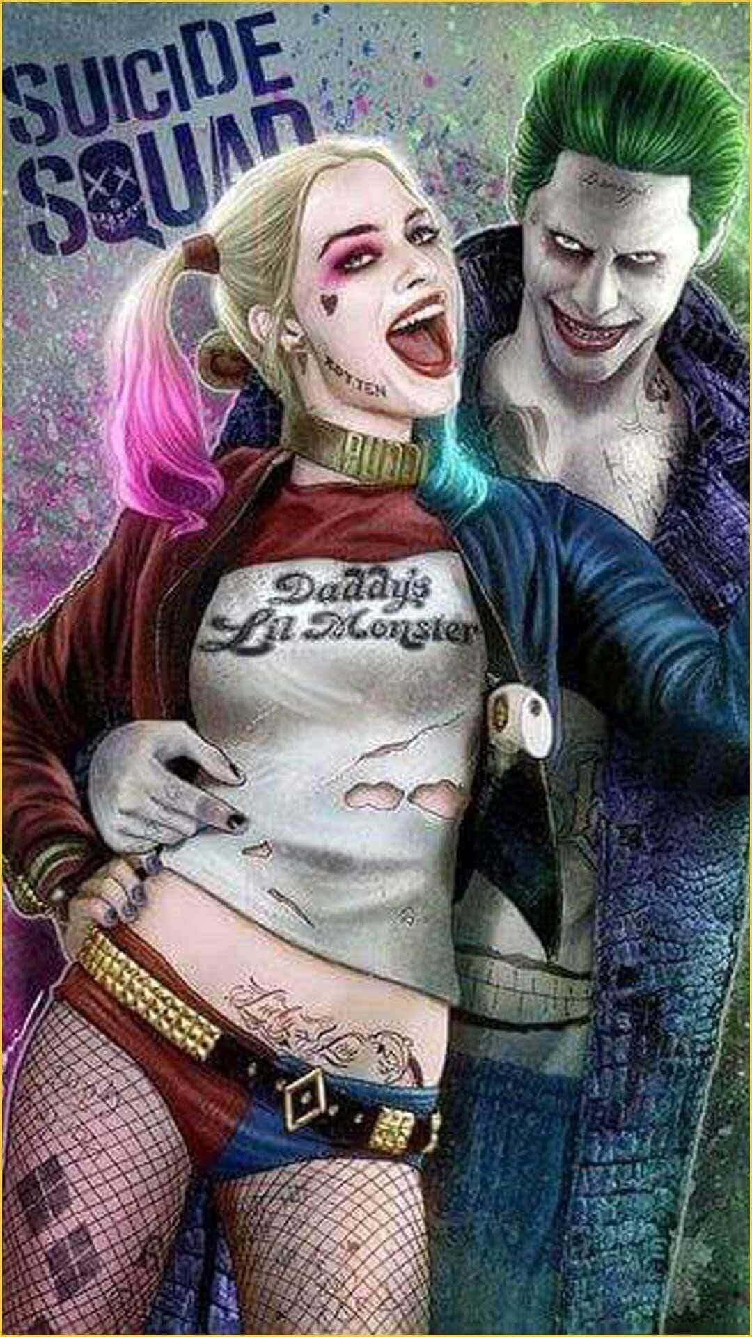 Harley Quinn And Joker In Suicide Squad Background