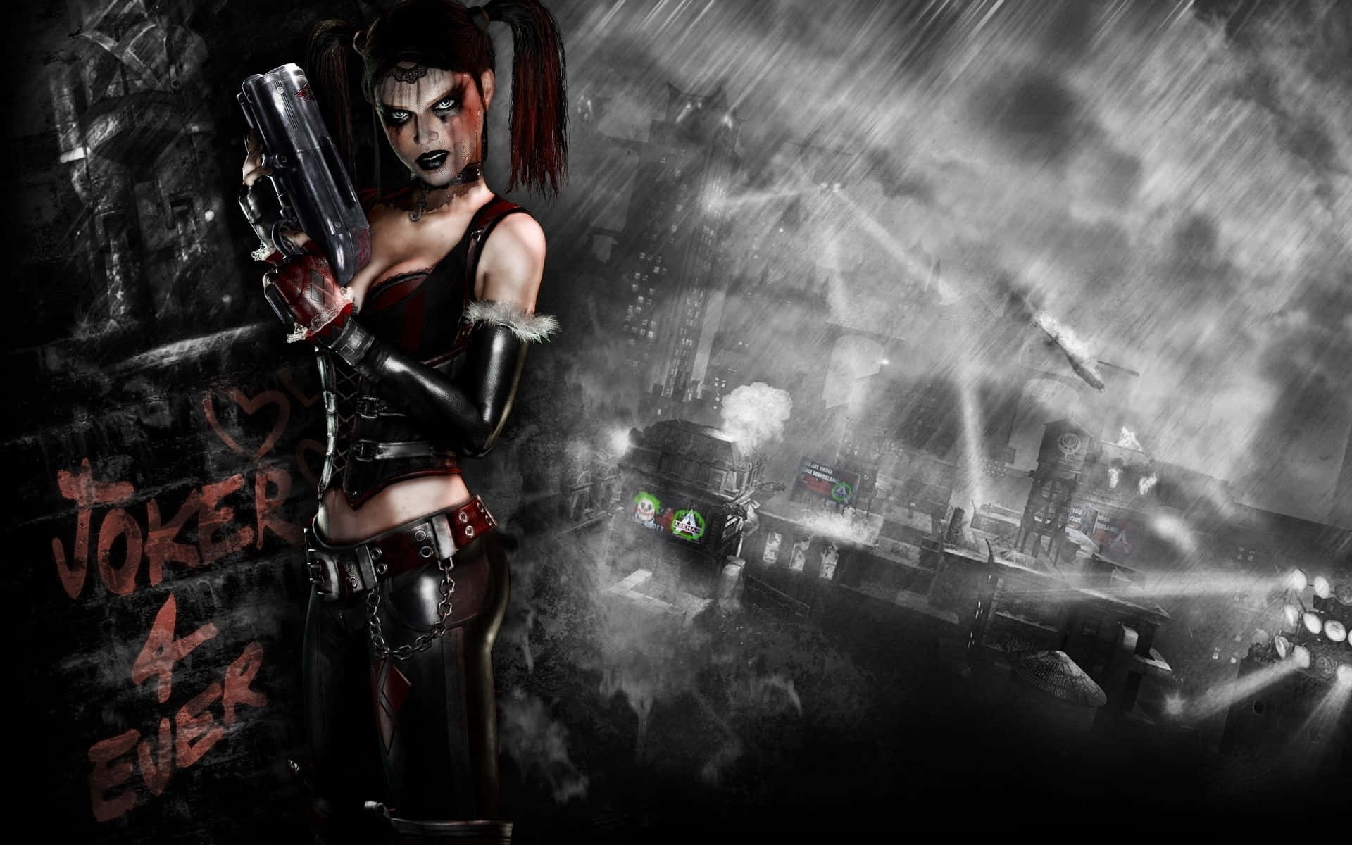 Harley Quinn Arkham City Artwork Background