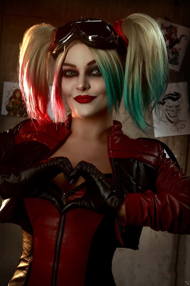 Harley Quinn Injustice 2 Heart Hand Background