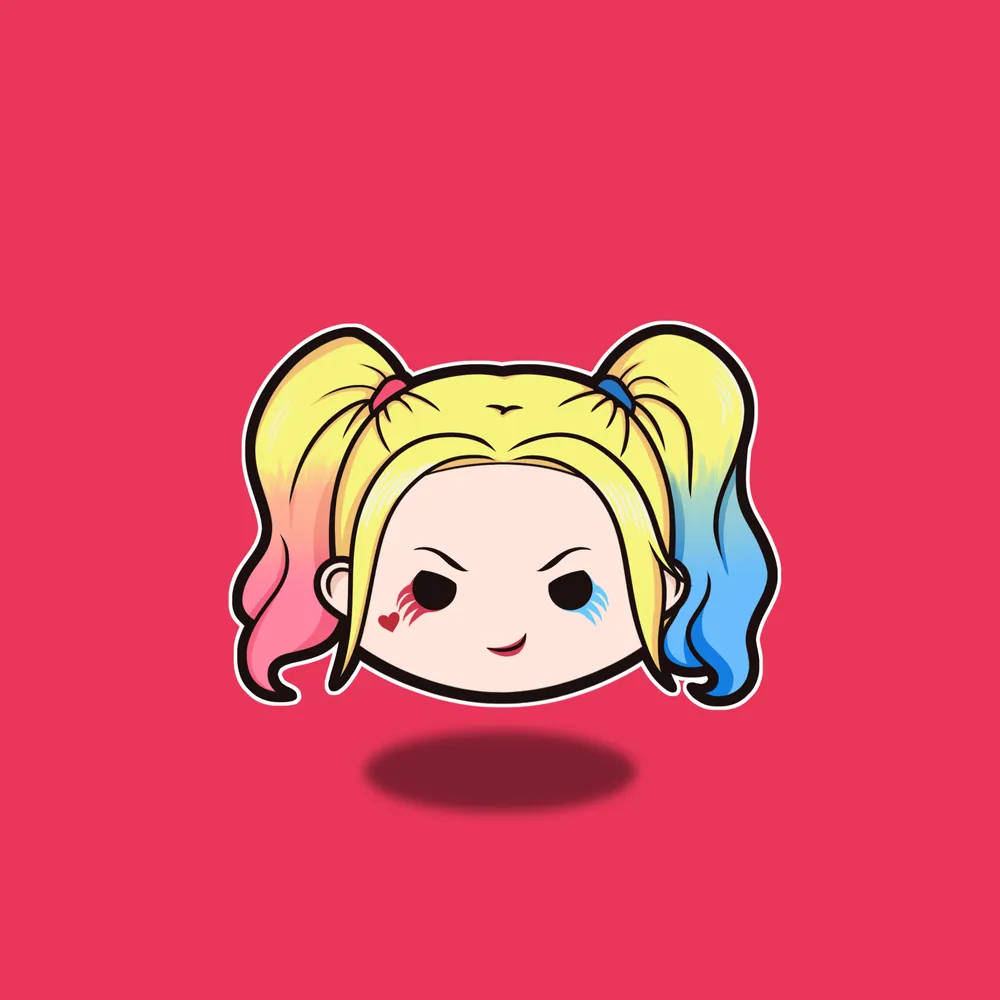 Harley Quinn Phone Cute Face Icon Background