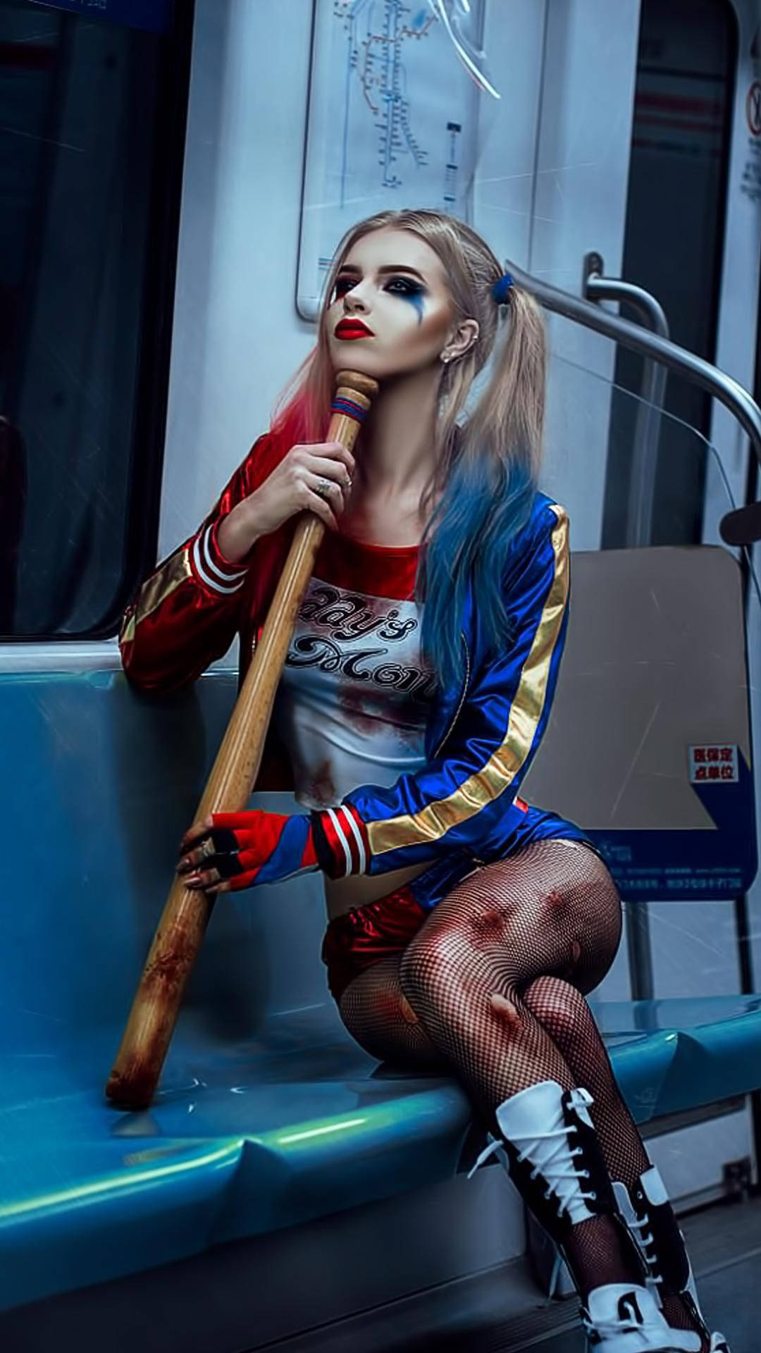 Harley Quinn Phone On Train