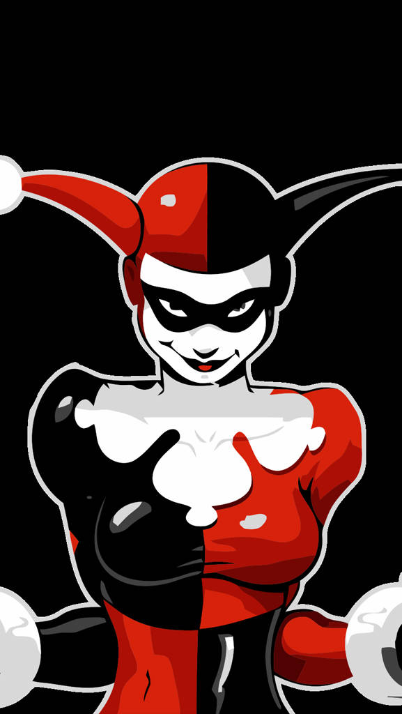 Harley Quinn Phone Red And Black Background
