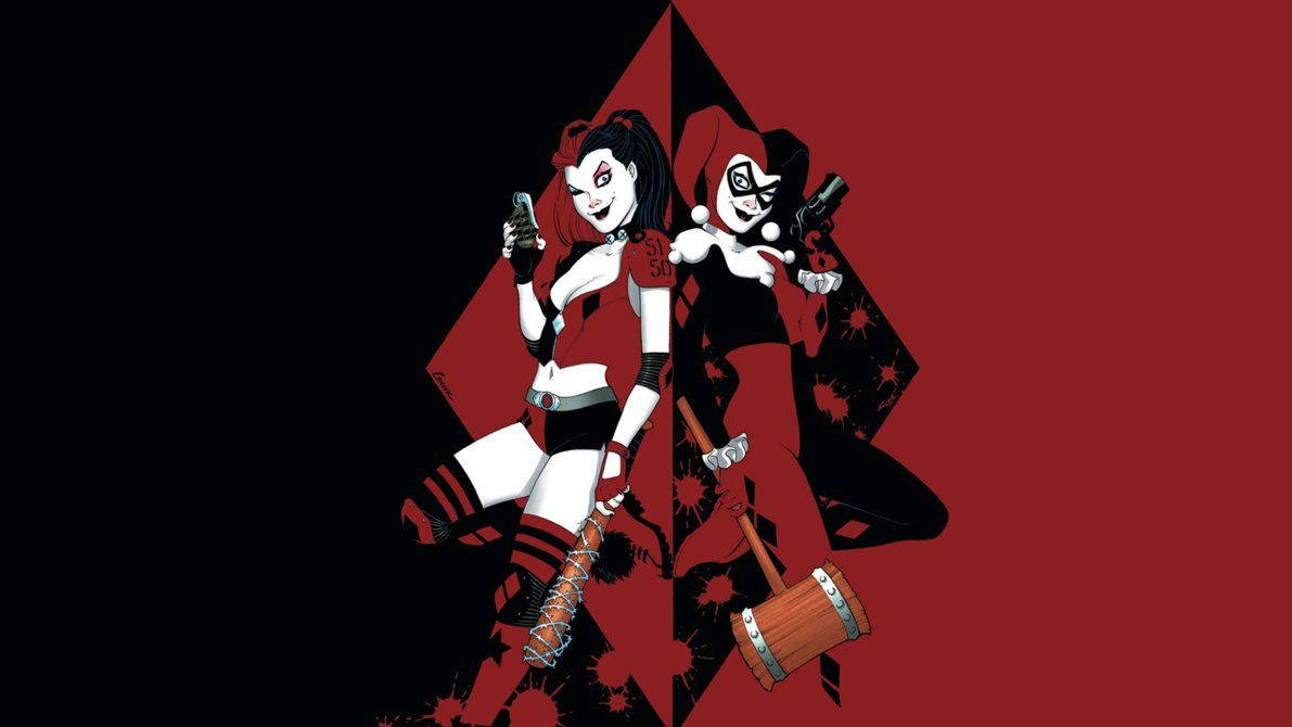 Harley Quinn Red Background