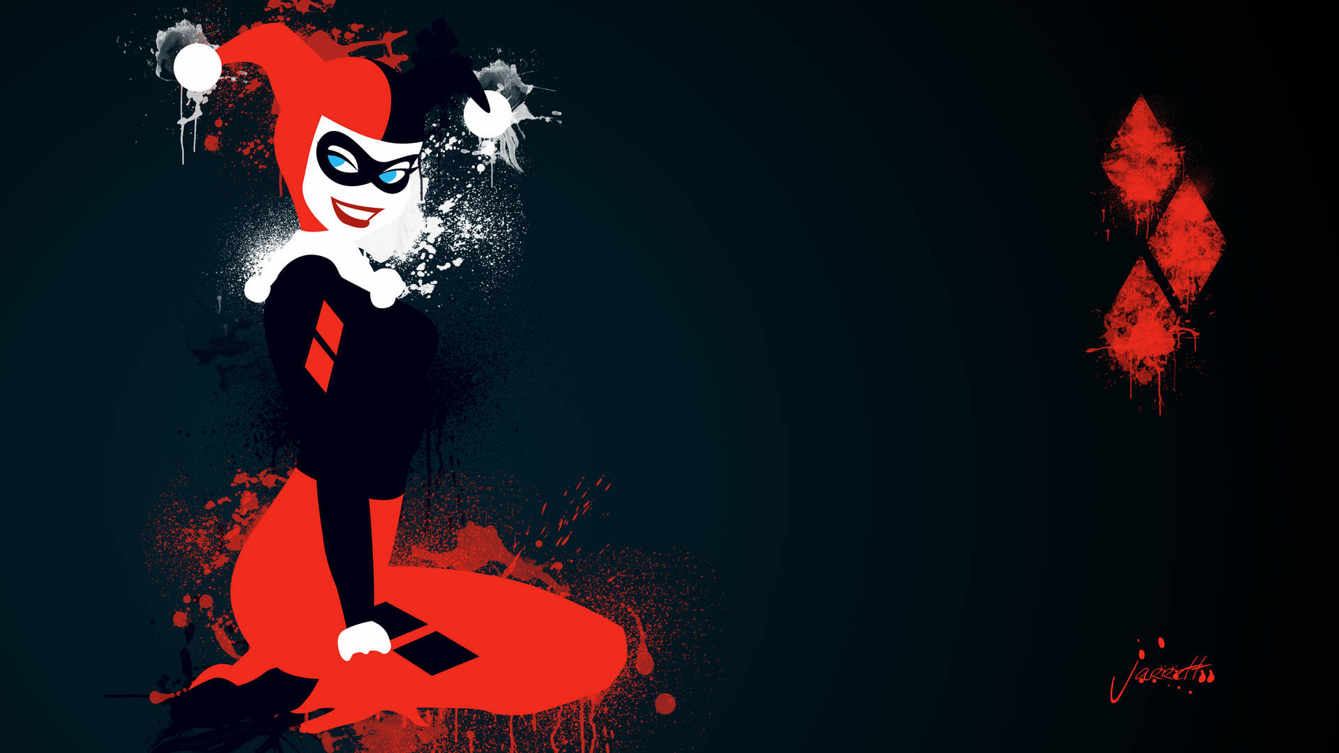 Harley Quinn Red Clown Background