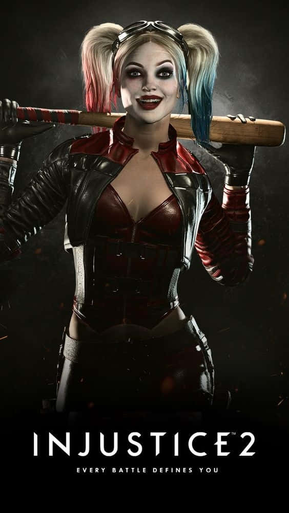 Harley Quinn Showing Her Fighting Spirit In Injustice 2 Background