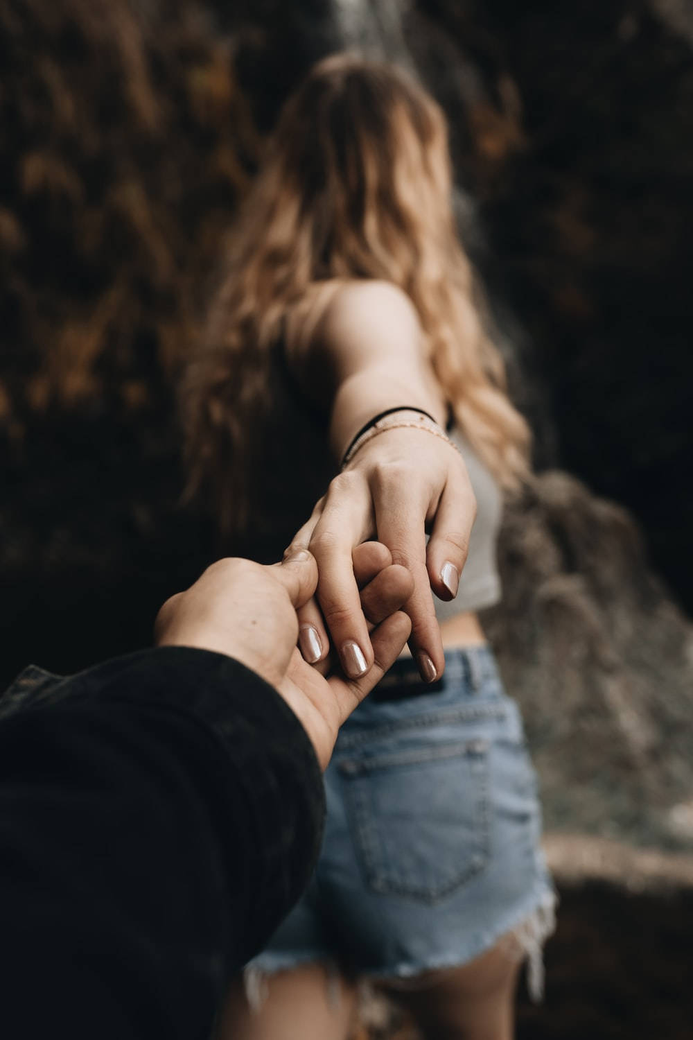 Harmonious Unison - A Girl Leading Forward Hand-in-hand Background