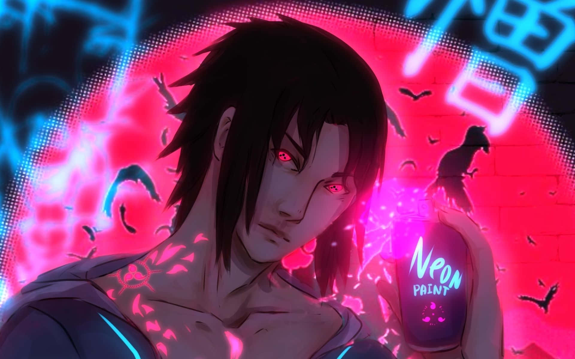 Harness The Power Of The Nine-tails With Naruto Neon Background