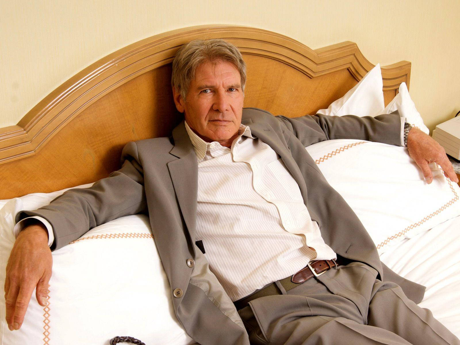 Harrison Ford American Actor In Bed Background