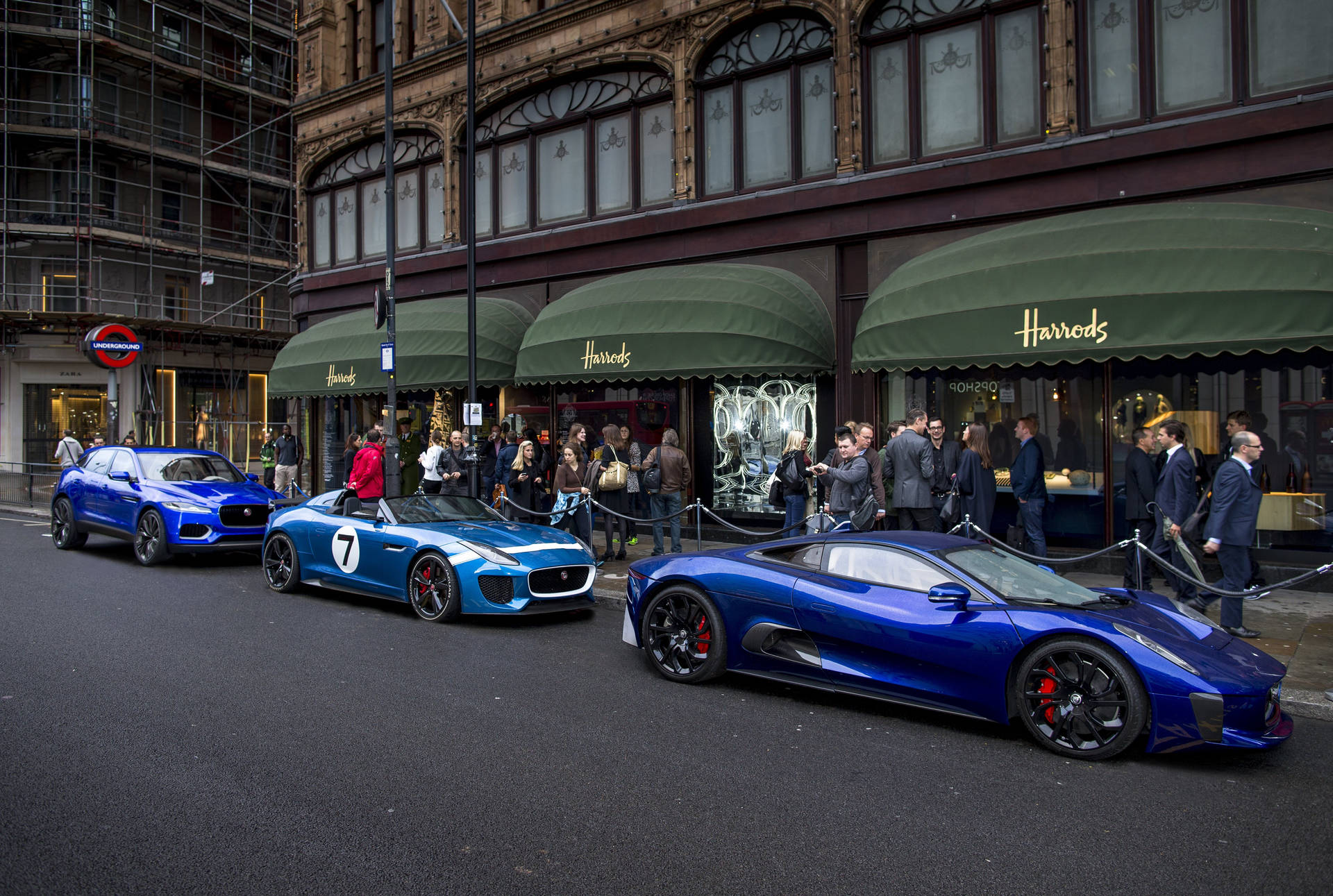 Harrods Blue Jaguar Background