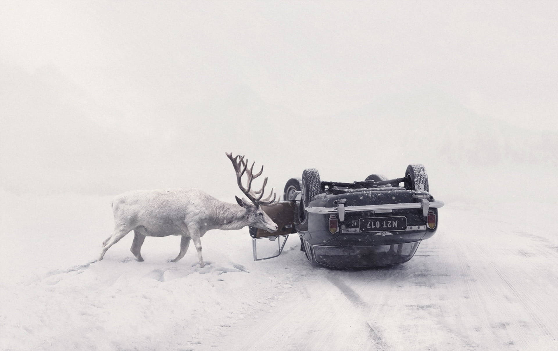 Harrowing Winter Car Accident - Safety On Slick Roads Background