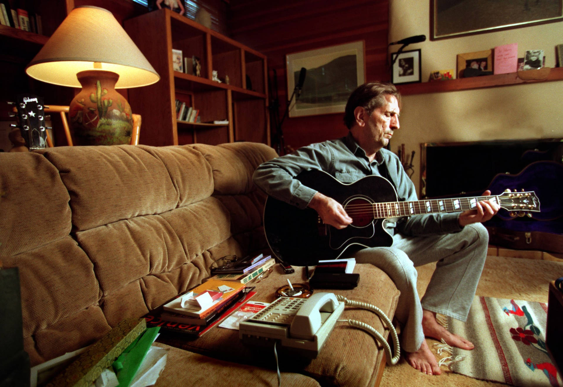 Harry Dean Stanton Playing Guitar Photography Background