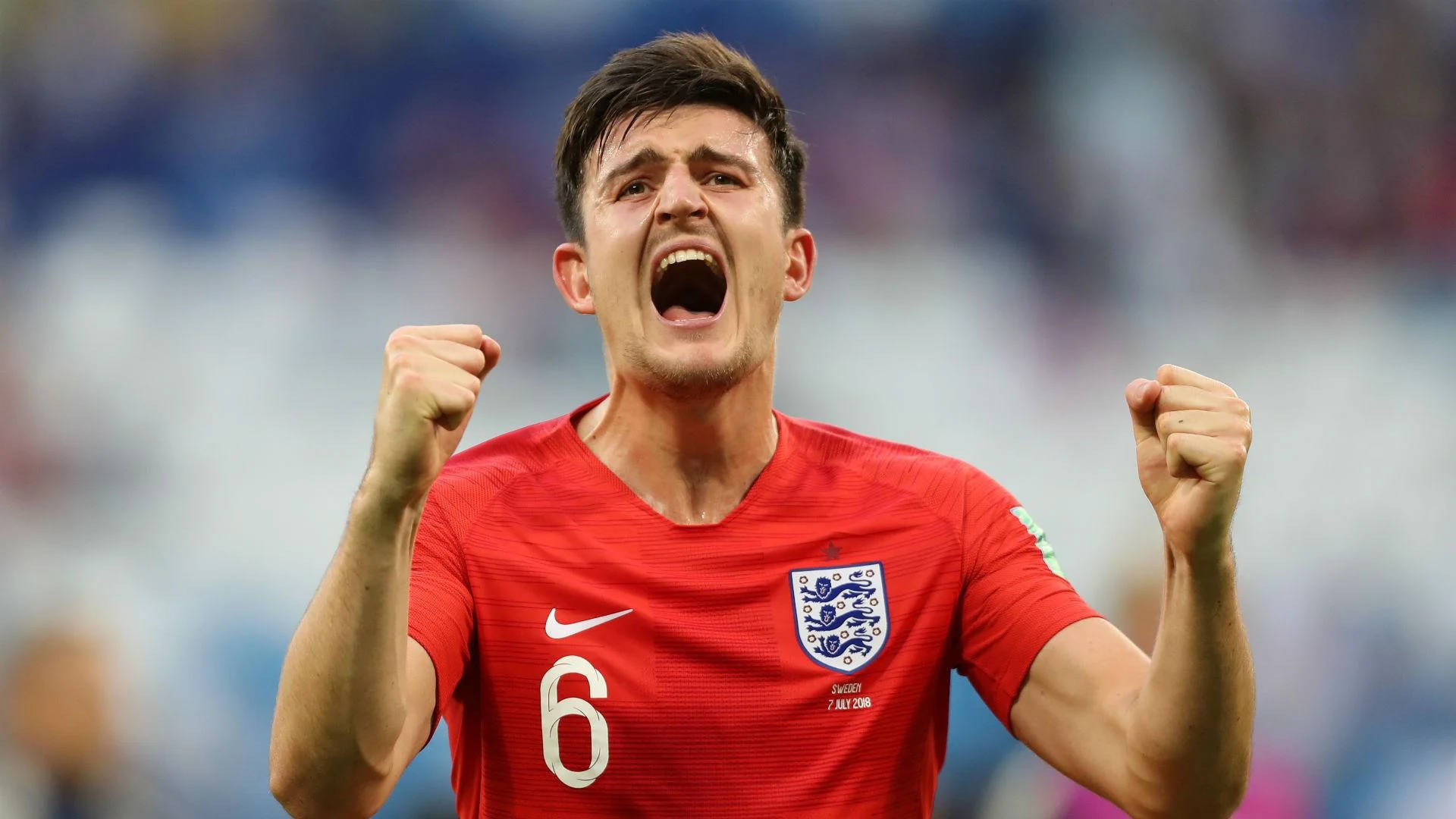 Harry Maguire Cheers In The Stadium