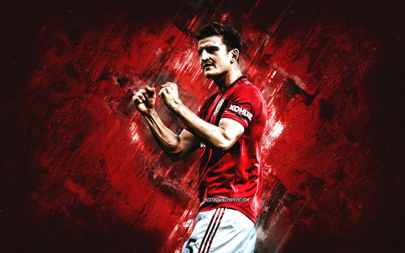 Harry Maguire Red And Black Backdrop