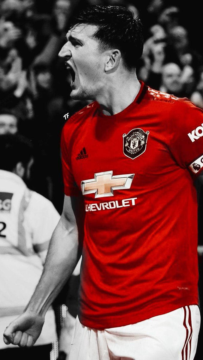 Harry Maguire With A Monochrome And Red Filter