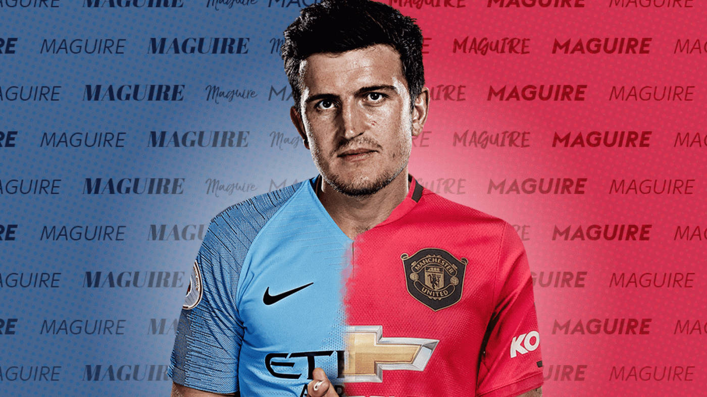 Harry Maguire With A Red And Blue Shirt Background