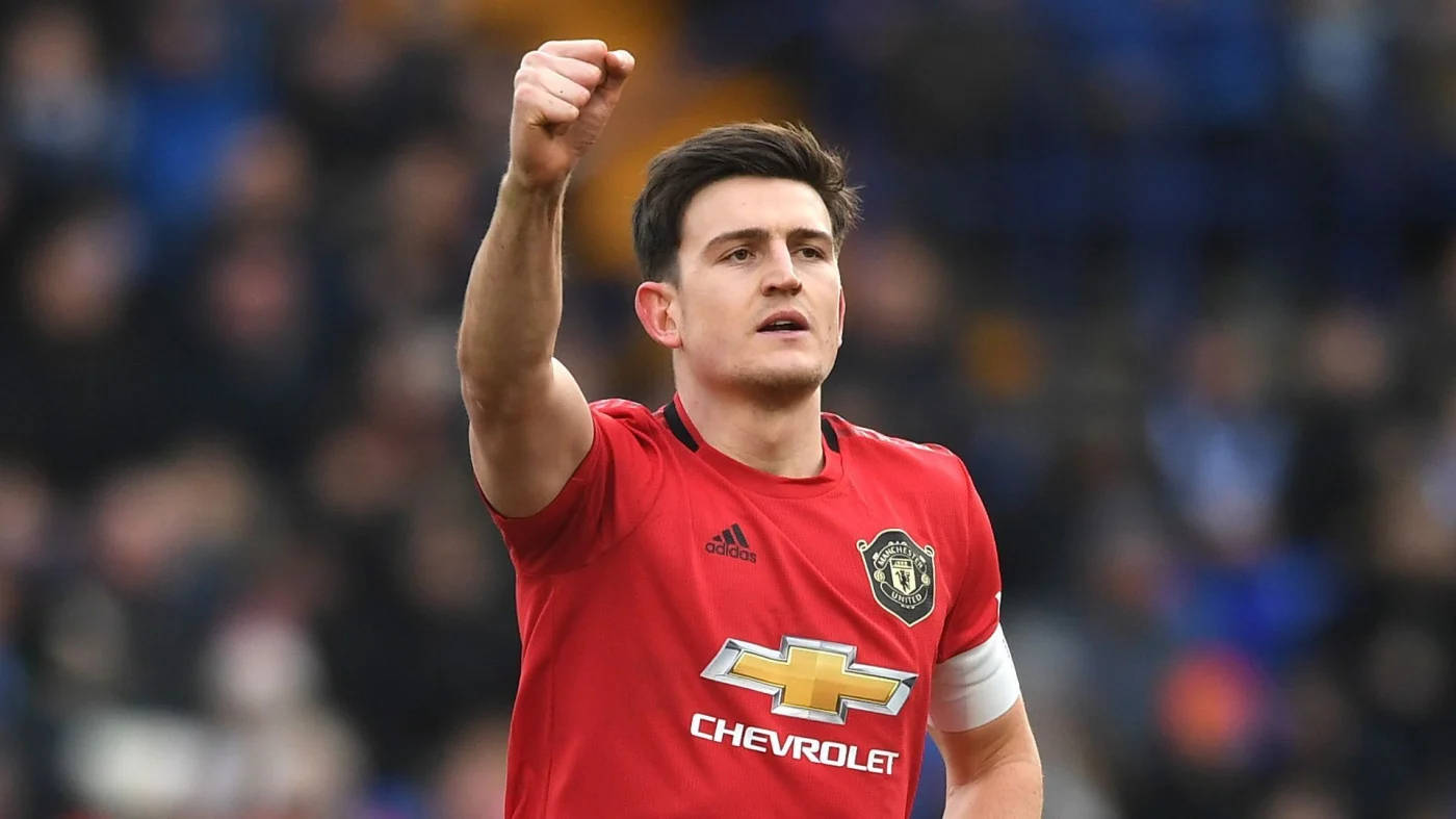 Harry Maguire With One Arm Raised Triumphantly