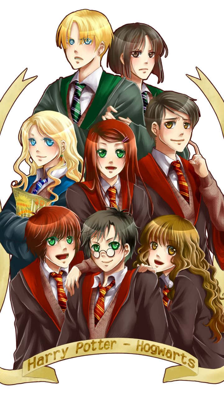 Harry Potter All Characters Cartoon Art Background