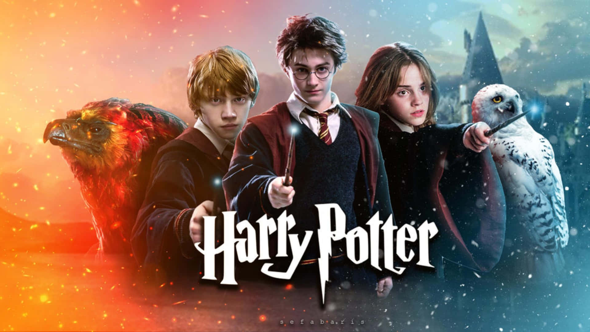 Harry Potter All Characters Movie Poster Background