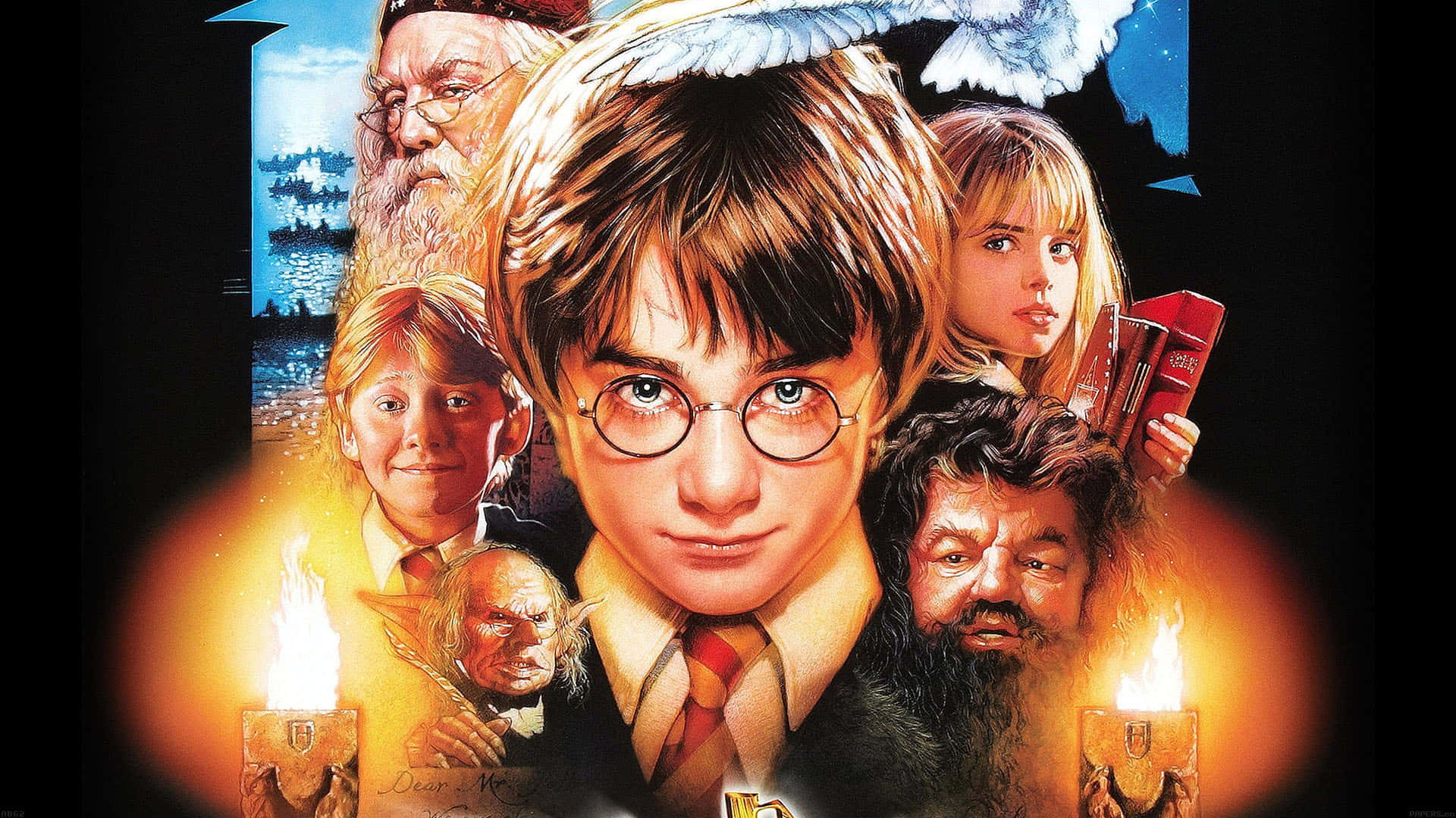 Harry Potter All Characters Phoenix Orange Light Background